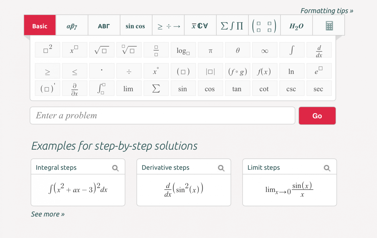 Format basic. Wolfram Alpha polynomial calculator. Symbolab.