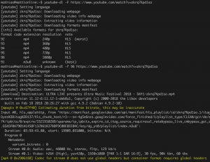 youtube-dl download videos linux format