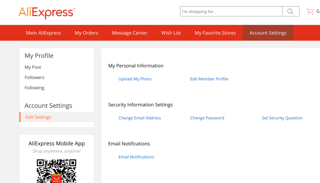 aliexpress change email aliexpress change email