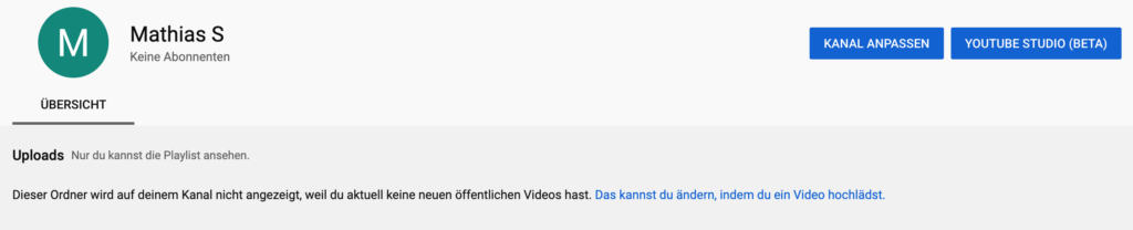 Komplett neuer YouTube Kanal anlegen