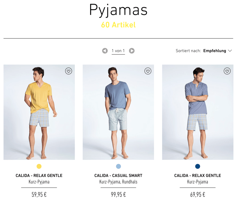 Calida Pyjama als Dividende 1 Calida Pyjamas