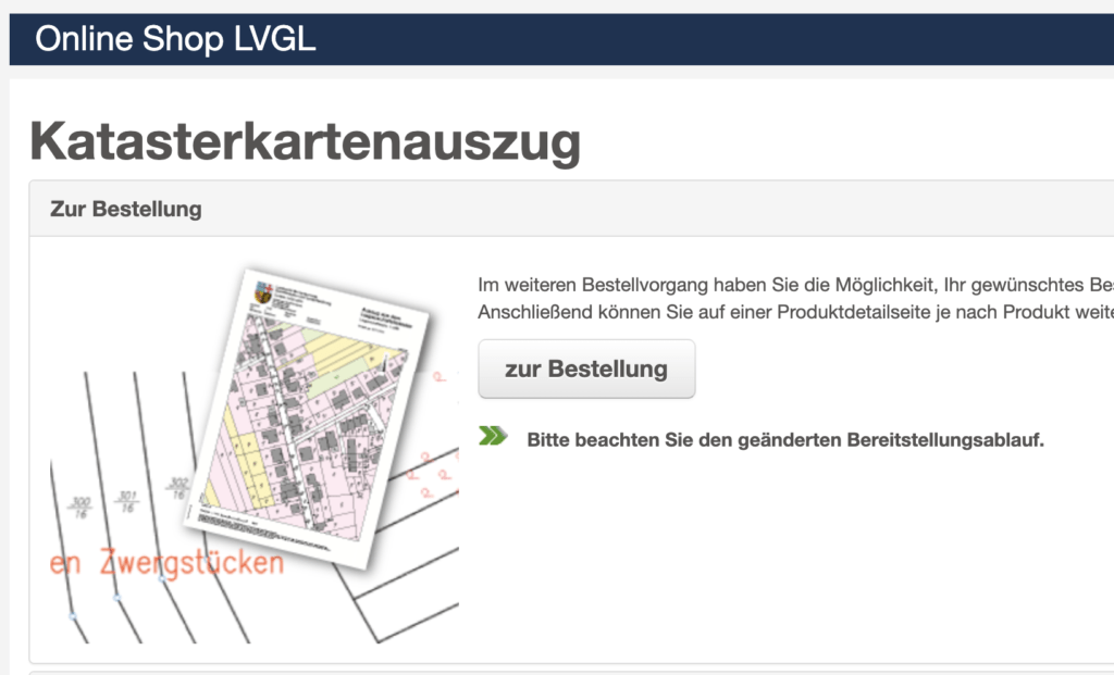 Flurstück per Katasterkartenauszug finden