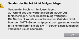 Senden der Nachricht ist fehlgeschlagen Thunderbird